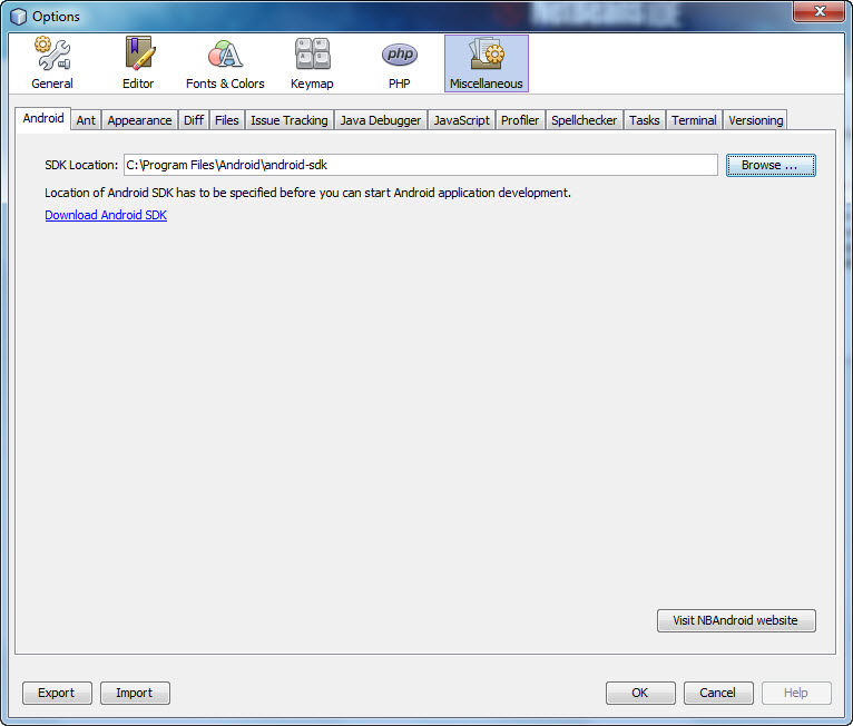 download android sdk for netbeans 80.2