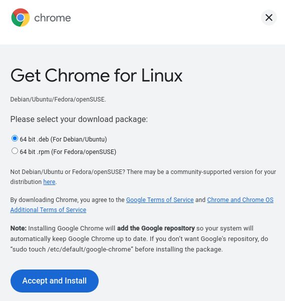 Google Chrome deb package
