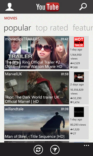 youtube app for windows phone