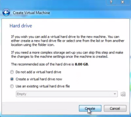 Create a virtual hard drive