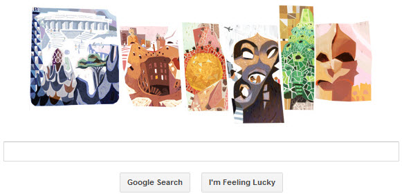 Antoni Gaudi's 161st birthday google doodle