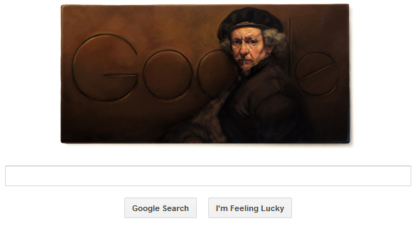 Rembrandt van Rijn's 407th birthday google doodle