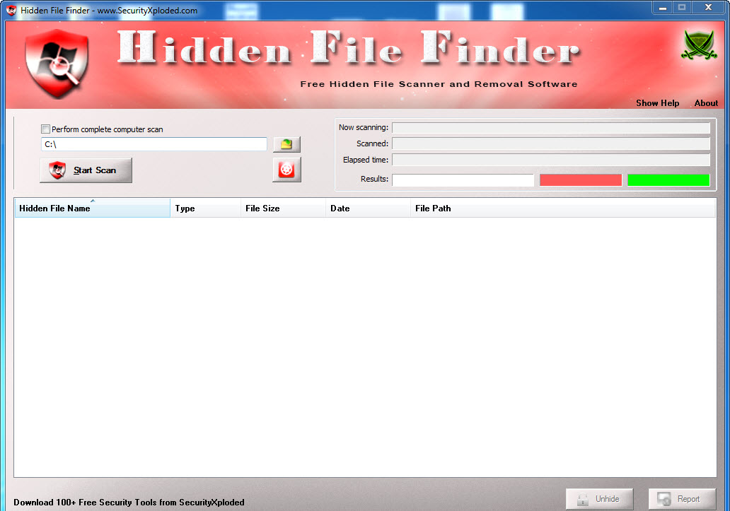 Hidden file finder