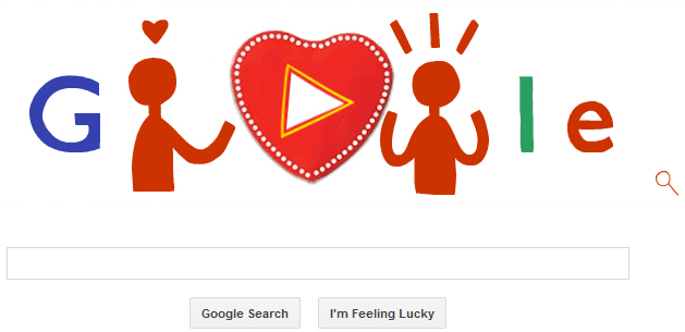 Valentine's Day google doodle 2014