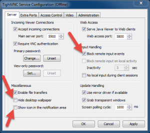 tightvnc server configuration multiple monitors