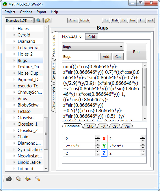 mathmod parameters