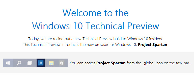 Read more about the article Windows 10 Technical Preview build 10049 with Project Spartan browser released