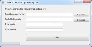 Read more about the article Kaspersky CoinVault Decryptor released