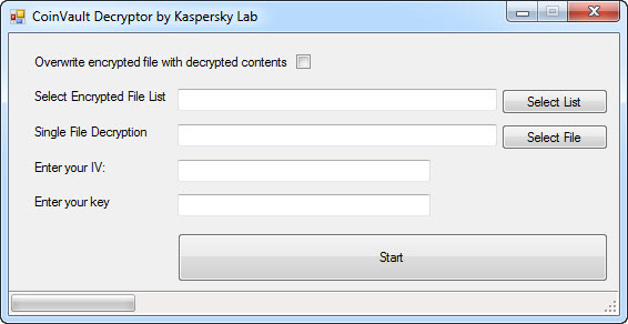 Kaspersky CoinVault Decryptor