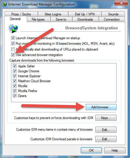 setting idm di firefox