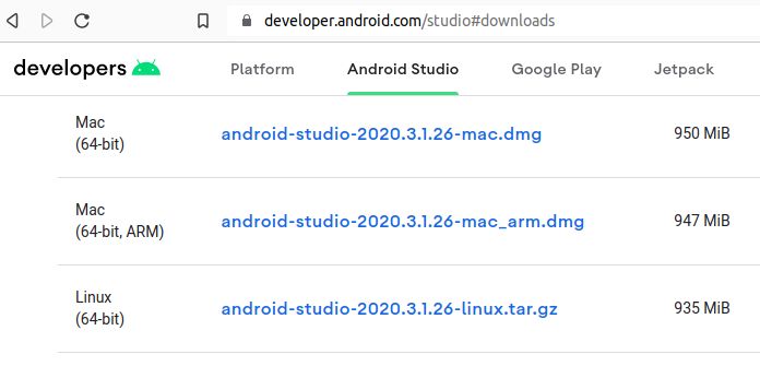 Android Studio download link