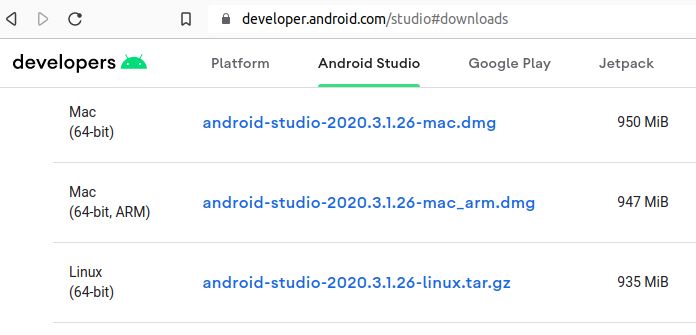 android studio download ubuntu