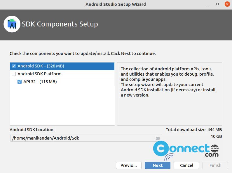 Android Studio sdk setup