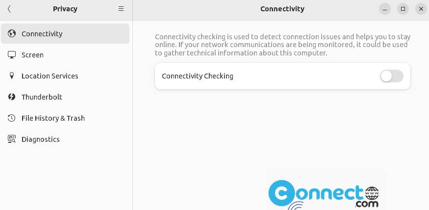 Ubuntu connectivity checking