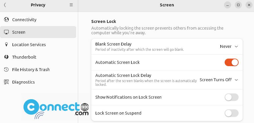 Ubuntu screen lock