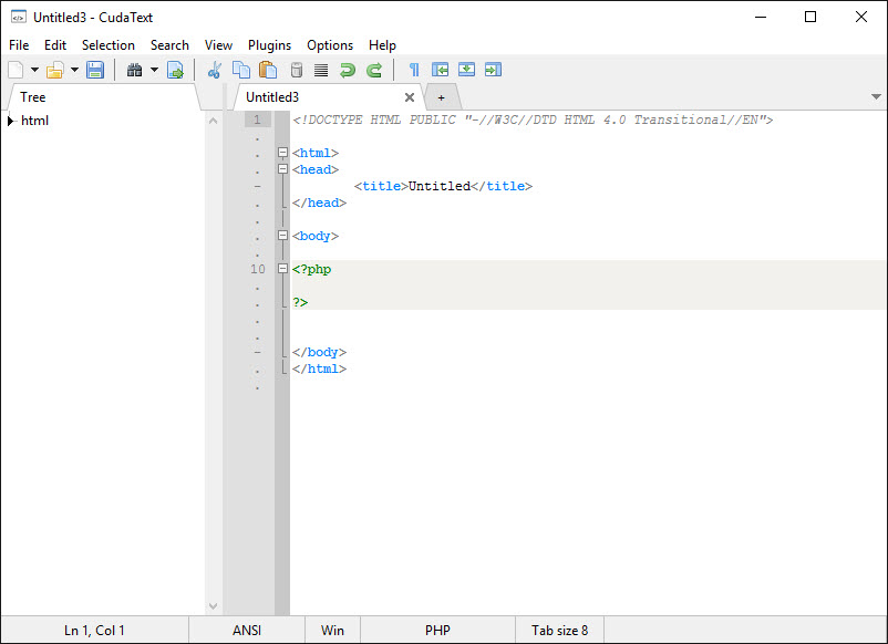 basic notepad html structure