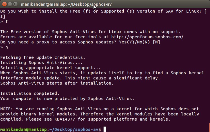Sophos Antivirus for Linux installation (7)