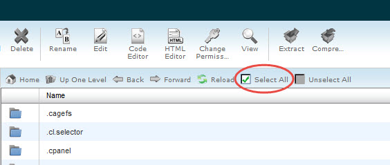 cpanel select all