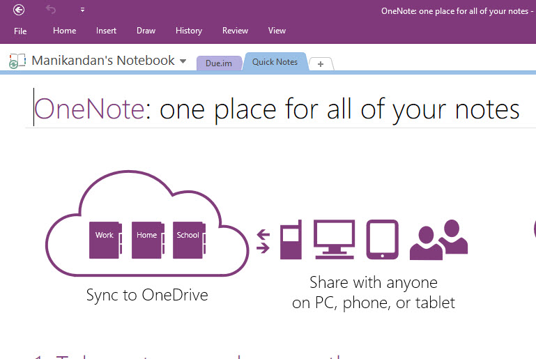 sync evernote to onenote