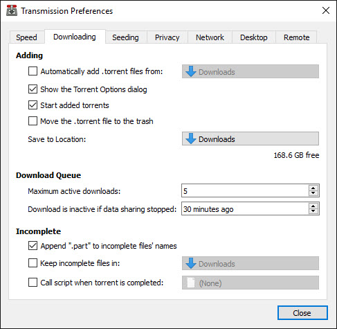 transmission settings