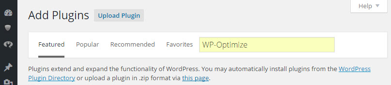 wp-optimized add