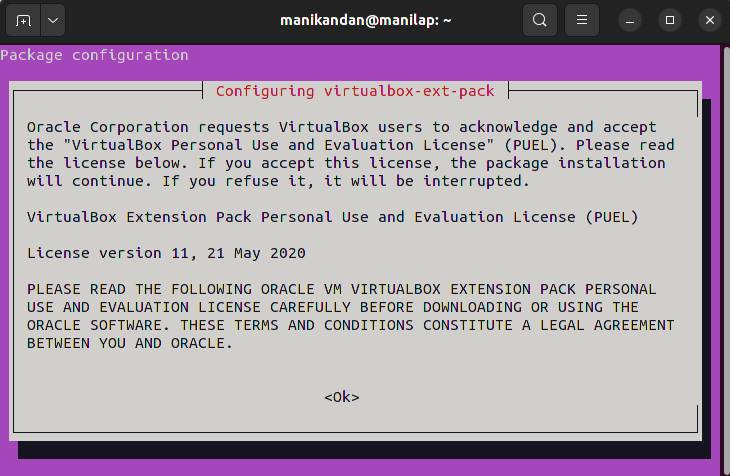 Oracle VM VirtualBox config
