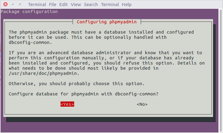 phpmyadmin config file ubuntu