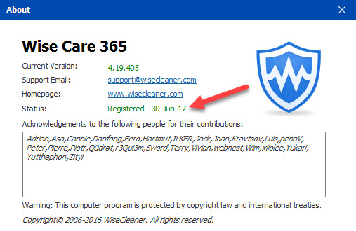 free wise care 365 pro full license key 2019