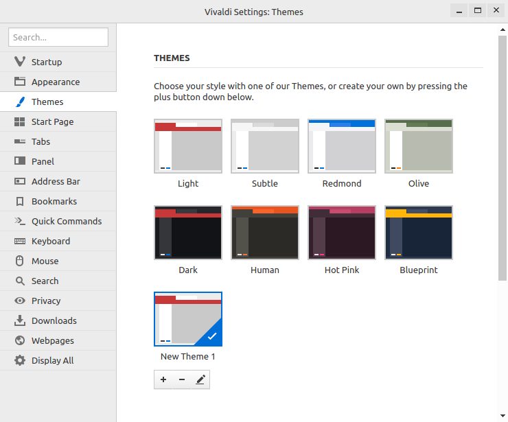 Vivaldi Settings: Themes_001