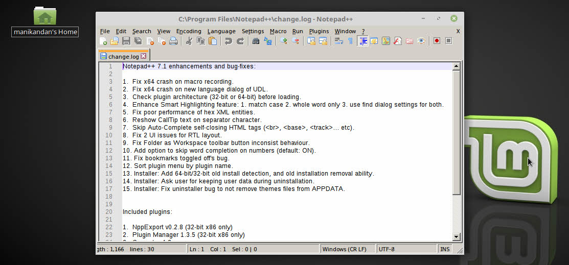 notepad-on-linux-mint