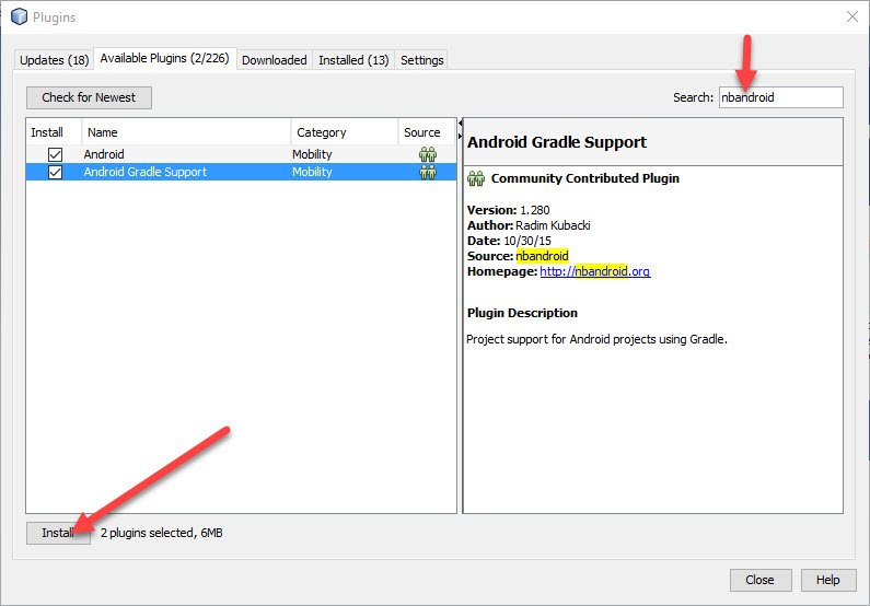 android-plufin-install-on-netbeans