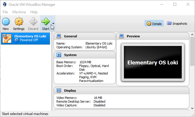 start-elementary-os-virtualbox