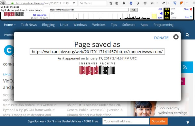 How to add your website page to the Wayback Machine | CONNECTwww.com