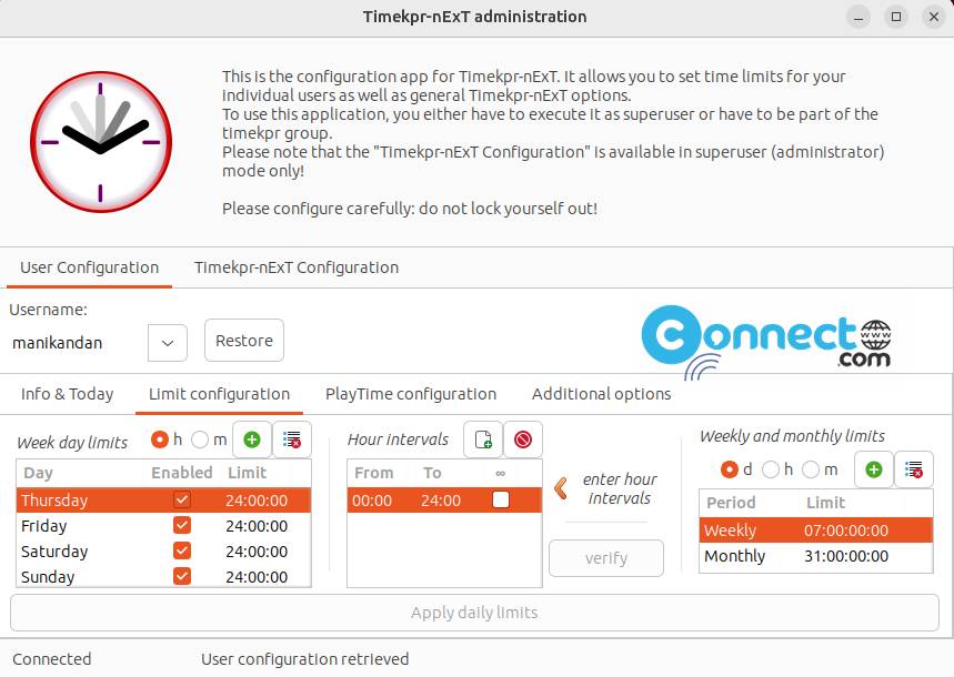 Timekpr Parental Controls