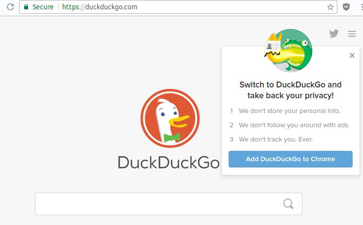 use duckduckgo in chrome