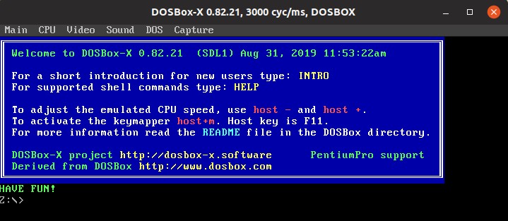 dosbox conf setting for fullscreen