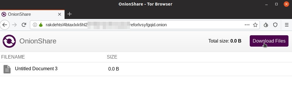 using onionshare to copy to desktop