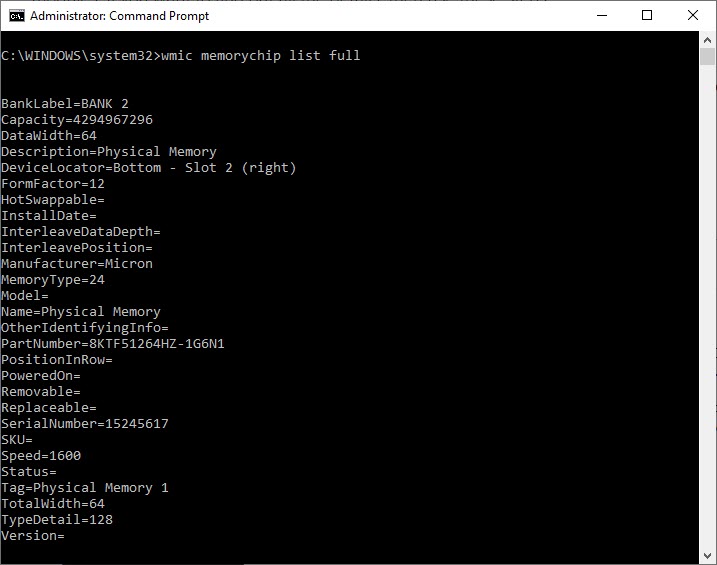 display adapter does not show all ram