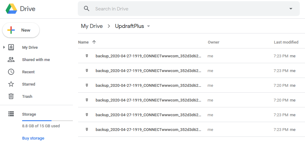 does google drive backup data