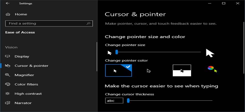 how to customize cursor on windows 10