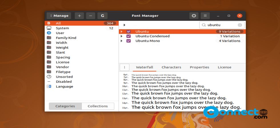 ubunutu gnome font viewer