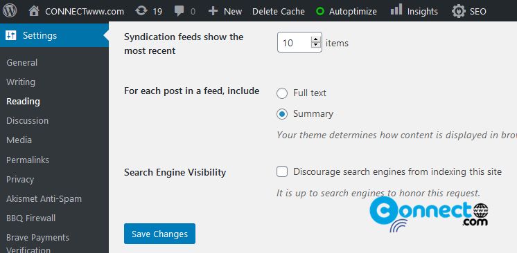 Wordpress_Reading Setting