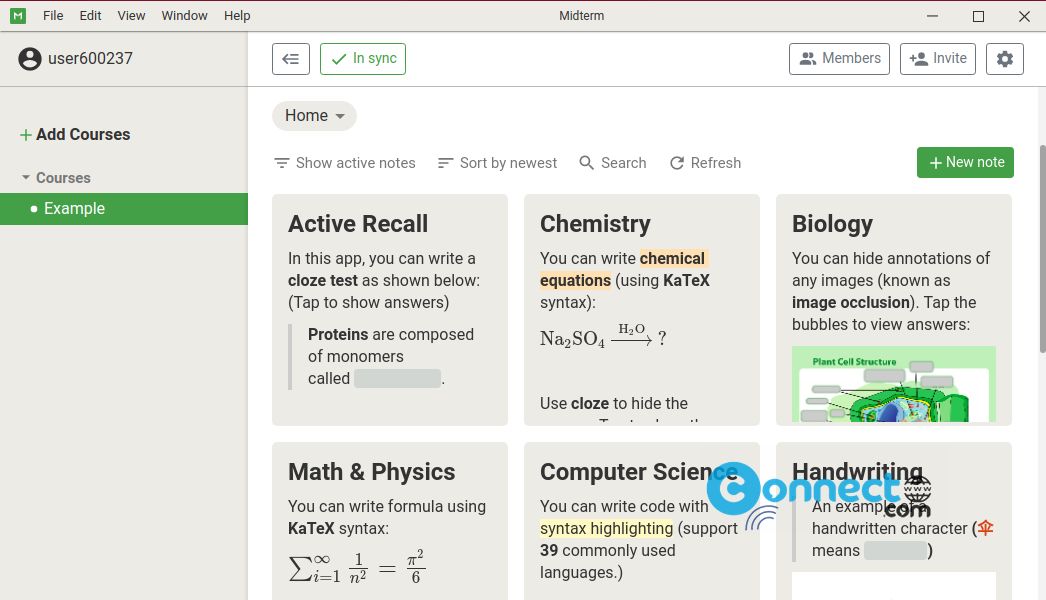 Midterm Note Taking & Flashcards application for Students