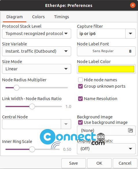 EtherApe settings