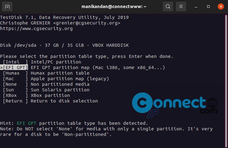 testdisk partition