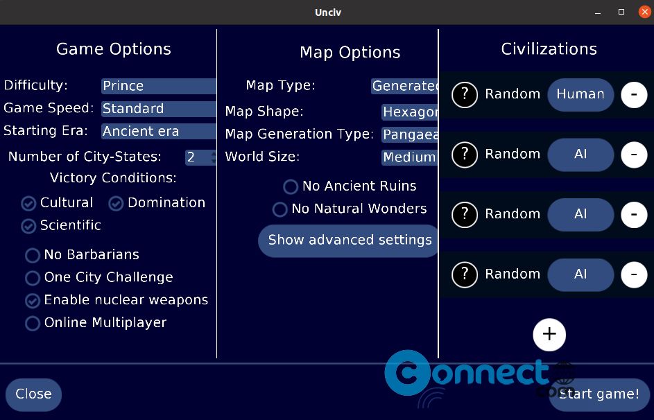 unciv settings