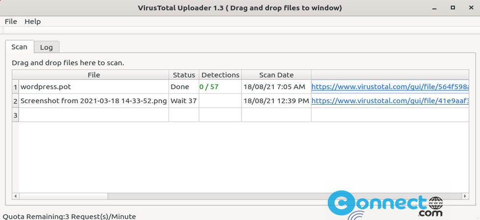 linux virustotal uploader