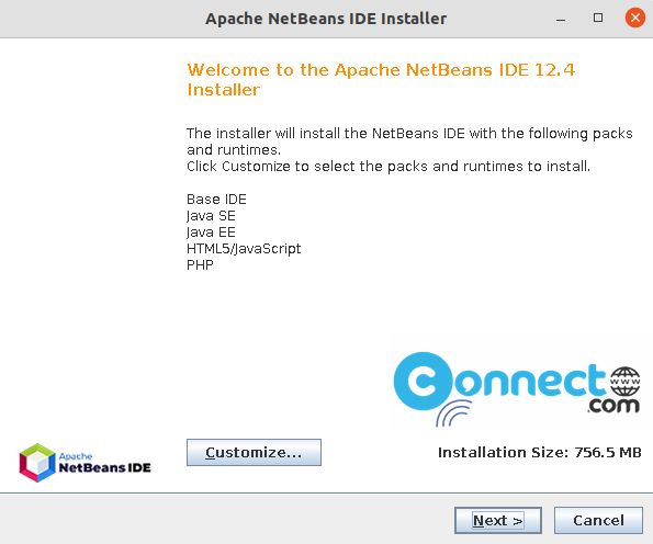 Apache NetBeans installer GUI