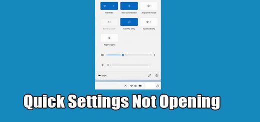 Quick Settings Not Opening in Windows 11
