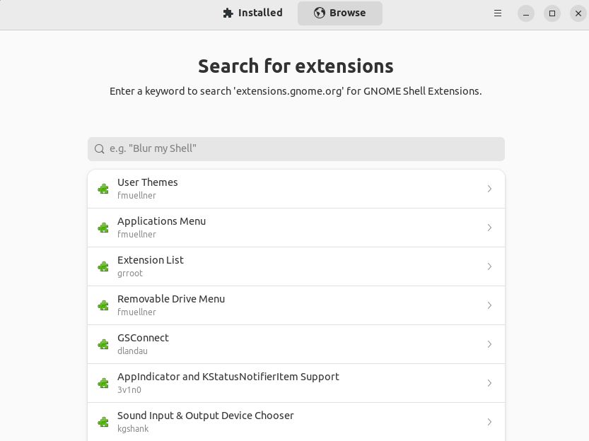 Extension Manager app